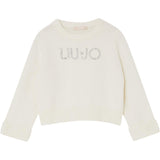 Liu Jo Maglia Girocollo tinta unita con Brillantini Panna per Bambina KF5055JXXX PANNA LIU JO 
