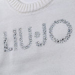 Liu Jo Maglia Girocollo tinta unita con Brillantini Panna per Bambina KF5055JXXX PANNA LIU JO 
