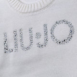 Liu Jo Maglia Girocollo tinta unita con Brillantini Panna per Bambina KF5055JXXX PANNA LIU JO 