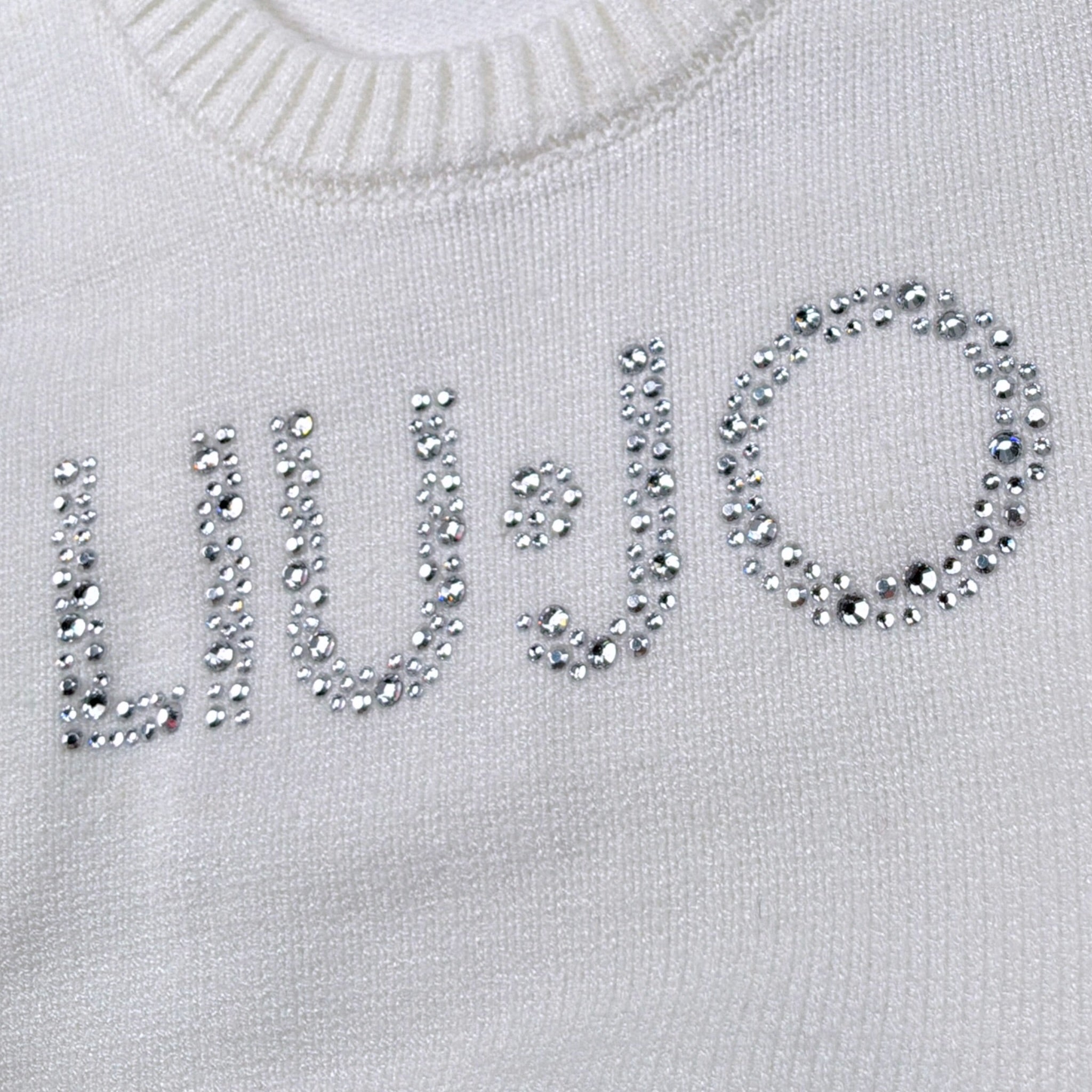 Liu Jo Maglia Girocollo tinta unita con Brillantini Panna per Bambina KF5055JXXX PANNA LIU JO 