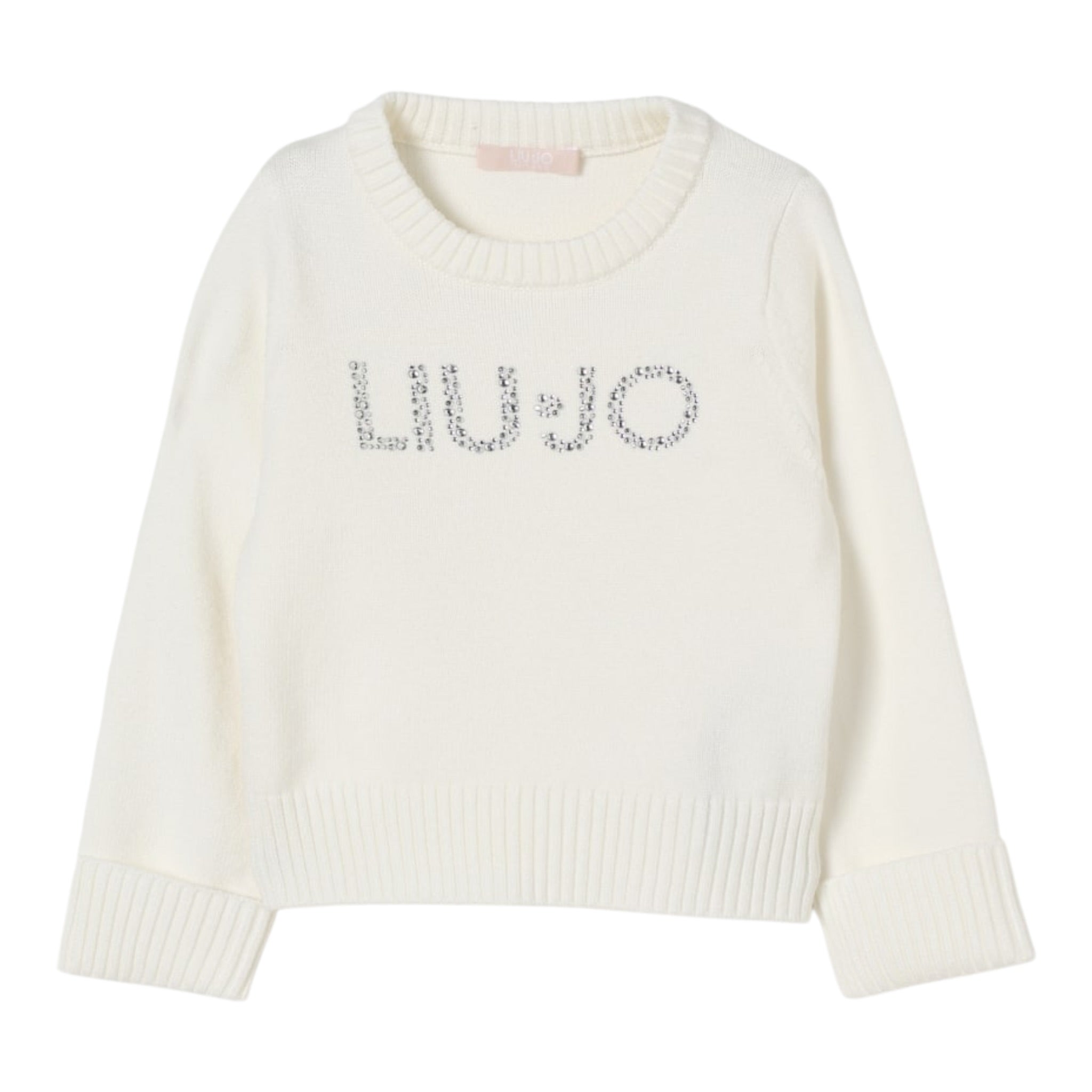Liu Jo Maglia Girocollo tinta unita con Brillantini Panna per Neonato KF5055NX PANNA LIU JO 