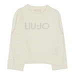 Liu Jo Maglia Girocollo tinta unita con Brillantini Panna per Bambina KF5055XX PANNA LIU JO 