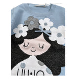 Liu Jo Maglia Girocollo tinta unita con Ricami Azzurro per Neonata KF5057 AZZURRO LIU JO 