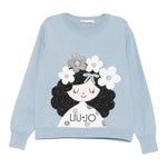 Liu Jo Maglia Girocollo tinta unita con Ricami Azzurro per Neonata KF5057 AZZURRO LIU JO 