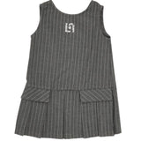 Liu Jo Abito tinta unita con Fantasia A Righe Grigio per Bambina KF5063 GRIGIO LIU JO 