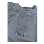 Liu Jo Abito Manica Lunga tinta unita con Brillantini Azzurro per Neonata KF5073 AZZURRO LIU JO 