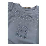 Liu Jo Abito Manica Lunga tinta unita con Brillantini Azzurro per Neonata KF5073 AZZURRO LIU JO 