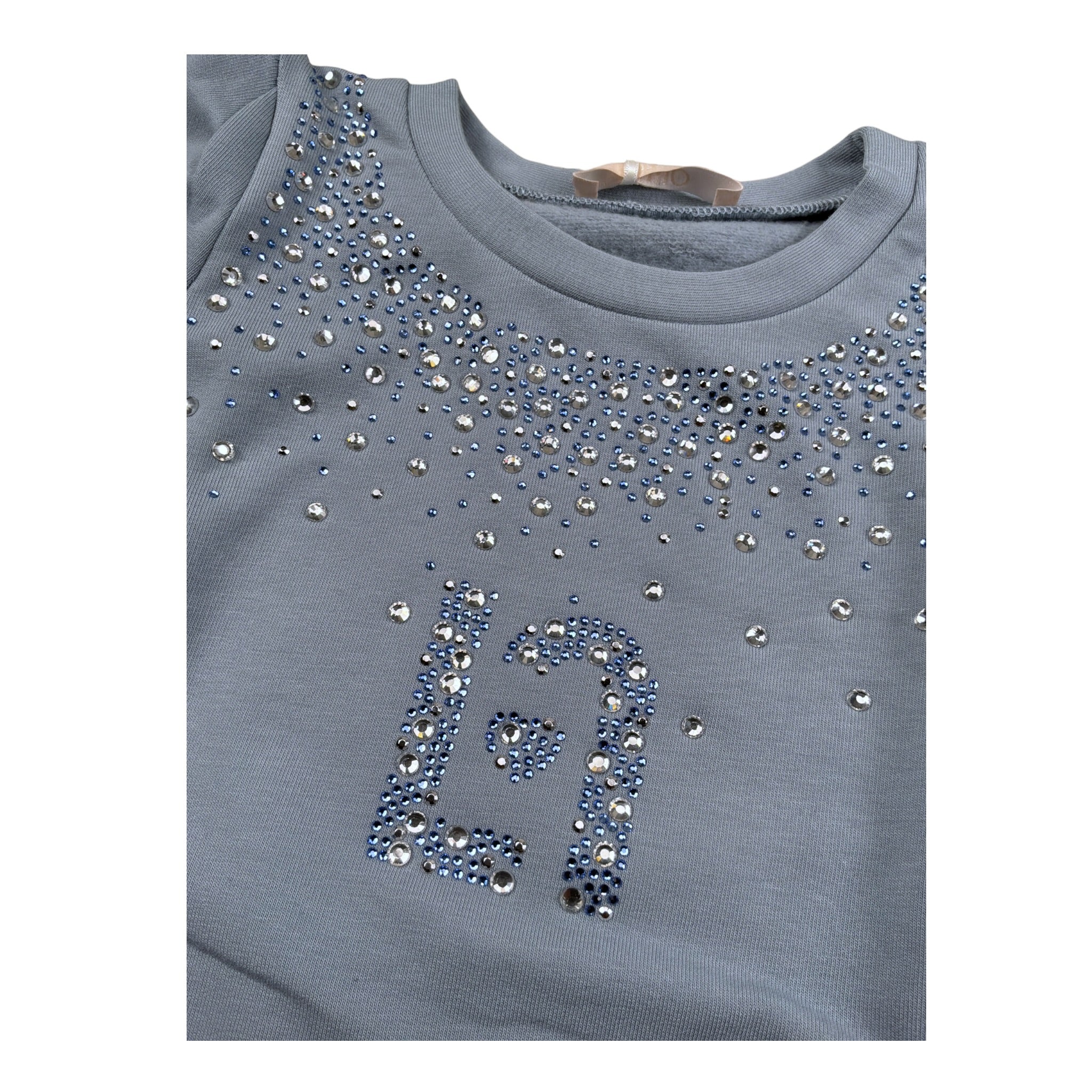 Liu Jo Abito Manica Lunga tinta unita con Brillantini Azzurro per Neonata KF5073 AZZURRO LIU JO 