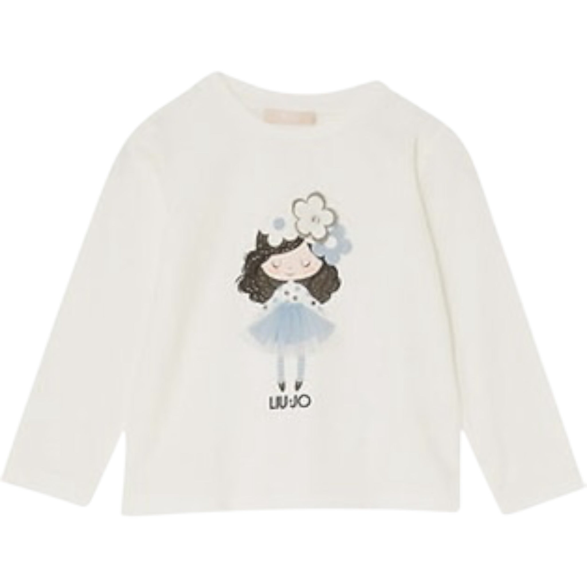 Liu Jo Shirt Girocollo tinta unita con Brillantini Bianco per Neonata KF5076XX BIANCO LIU JO 