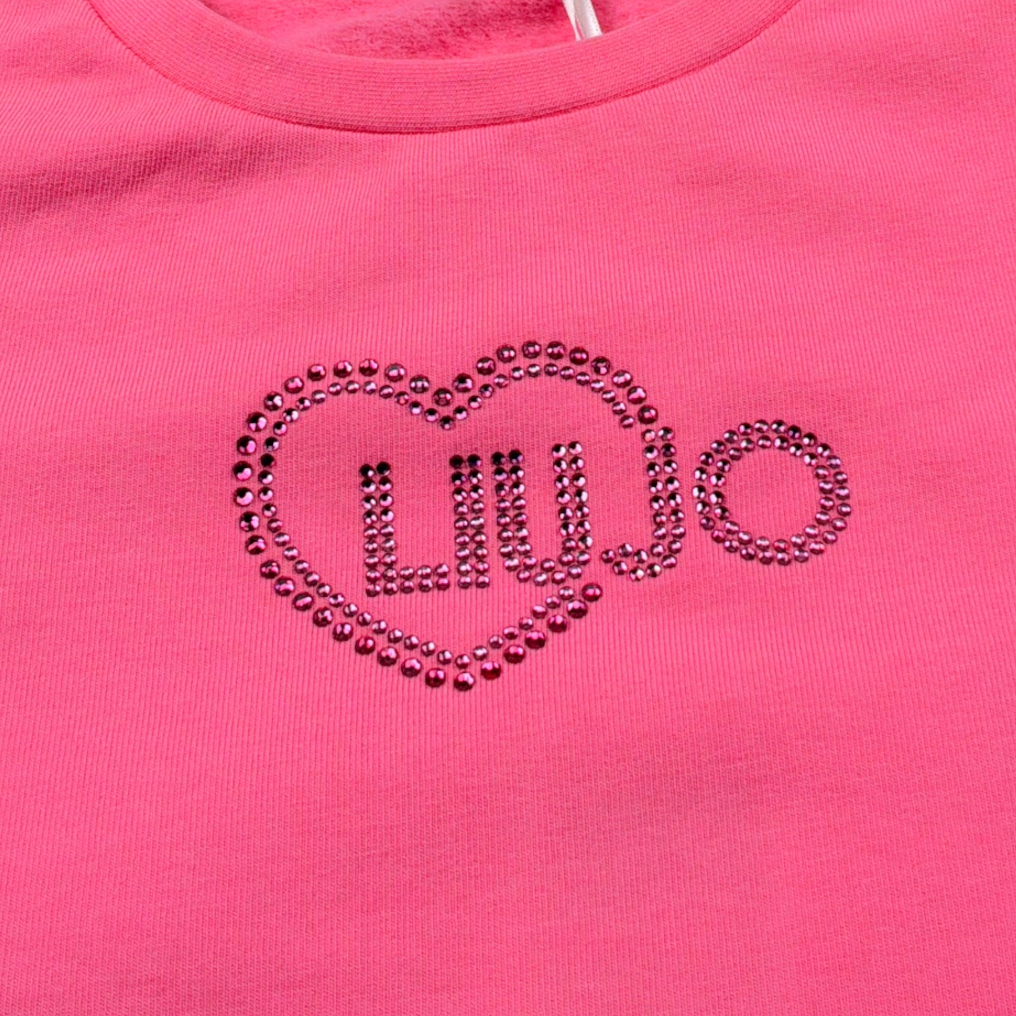 Liu Jo Felpa Xhiusa Girocollo con Brillantini Rosa per Neonata KF5079X ROSA LIU JO 