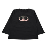 Liu Jo Shirt Girocollo tinta unita con Logo Nero per Neonata KF5087 NERO LIU JO 