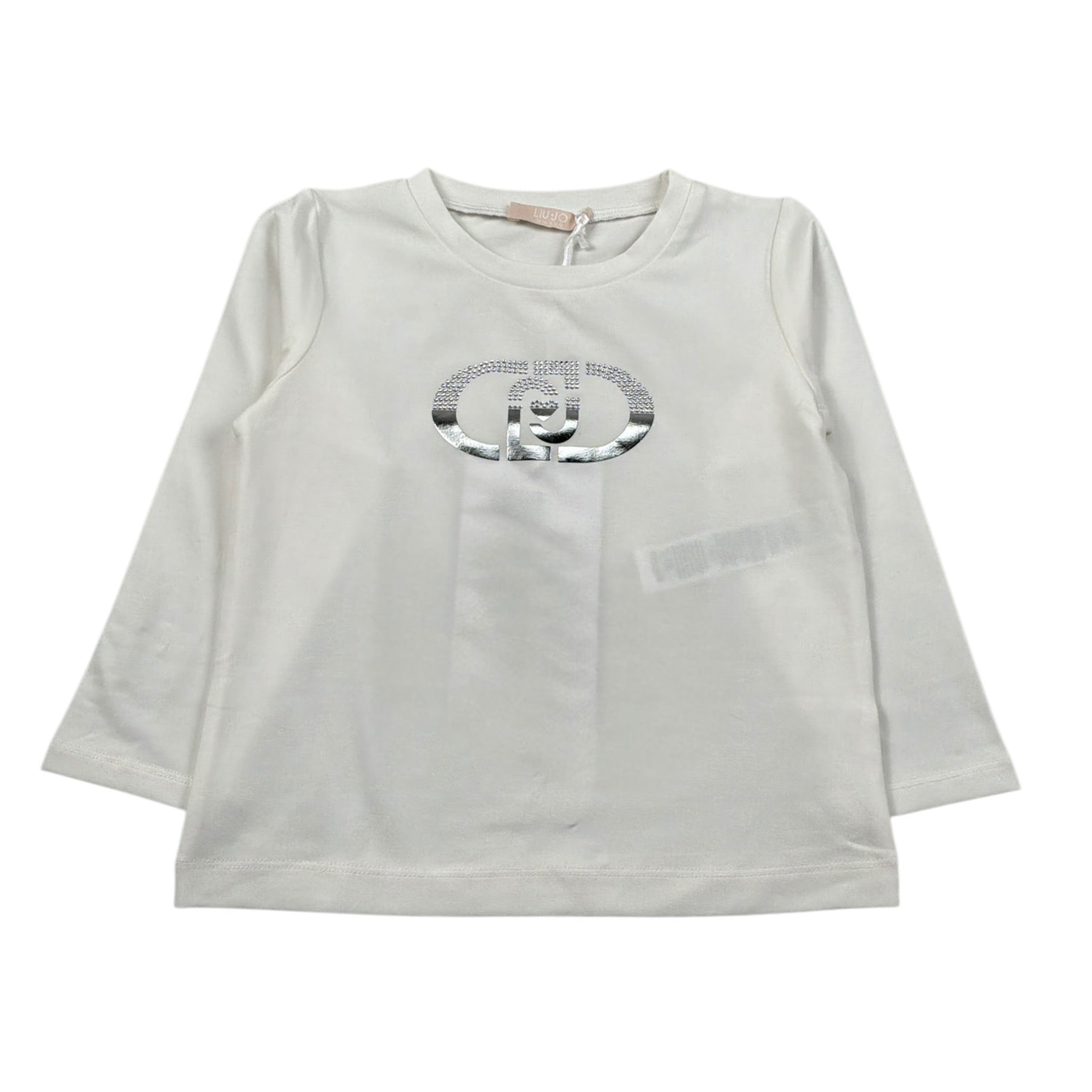 Liu Jo Shirt Girocollo tinta unita con Logo Bianco per Neonata KF5087X BIANCO LIU JO 