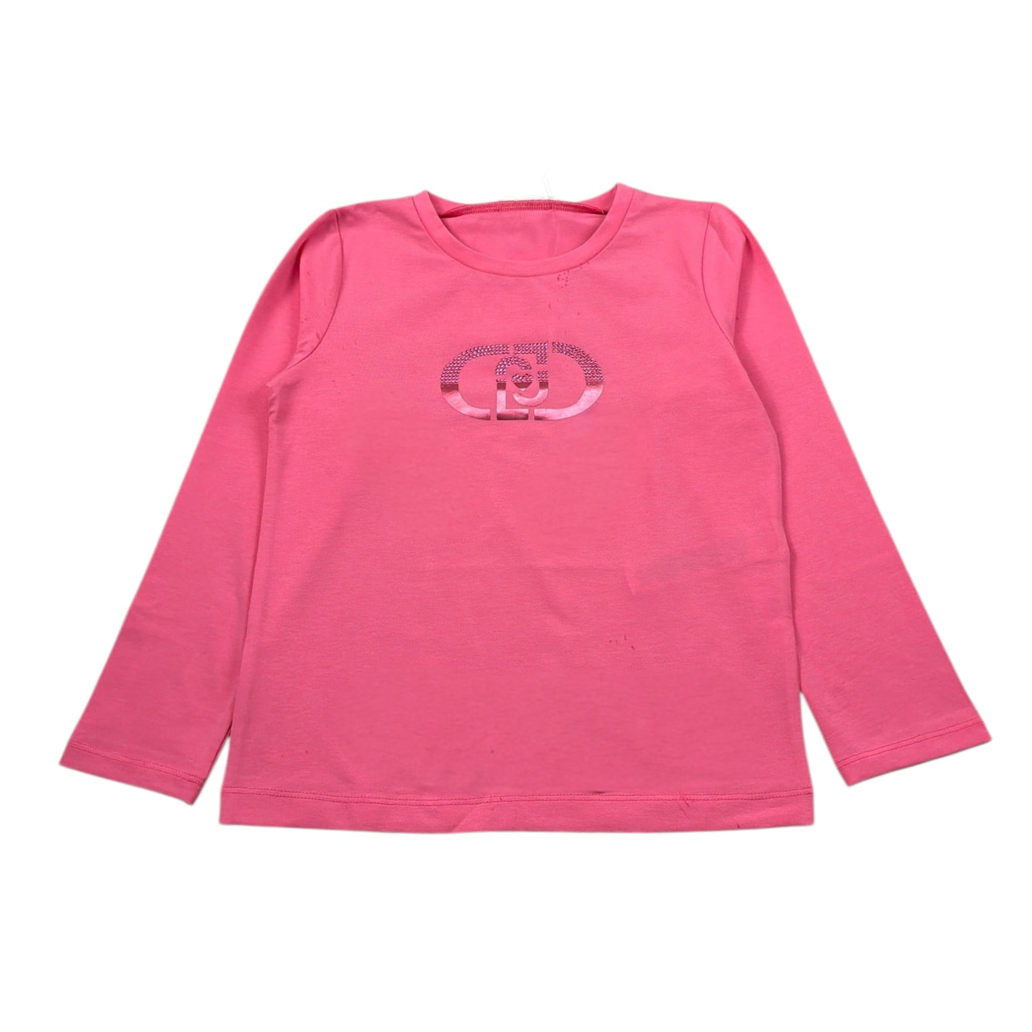 Liu Jo Shirt Girocollo tinta unita con Logo Rosa per Neonata KF5087X ROSA LIU JO 
