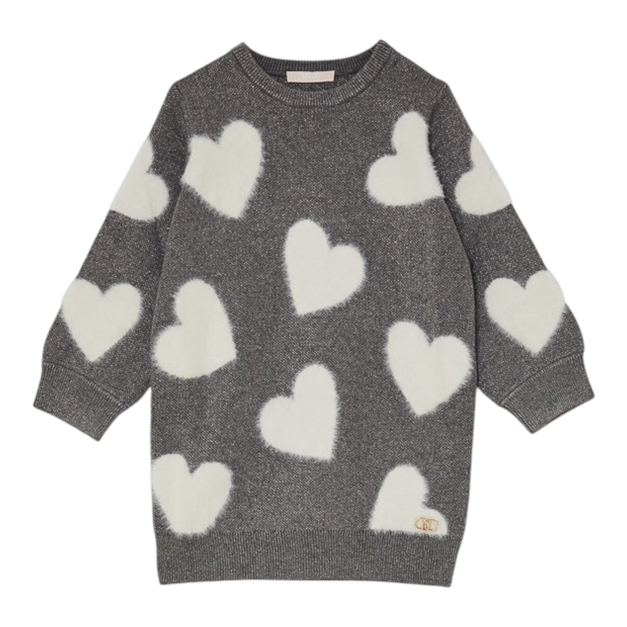 Liu Jo Abito In Maglia tinta unita con Stampa Grigio per Bambina KF5097 GRIGIO LIU JO 