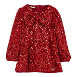 Liu Jo Abito Manica Lunga tinta unita con Paillettes Rosso per Bambina KF5104JX ROSSO LIU JO 