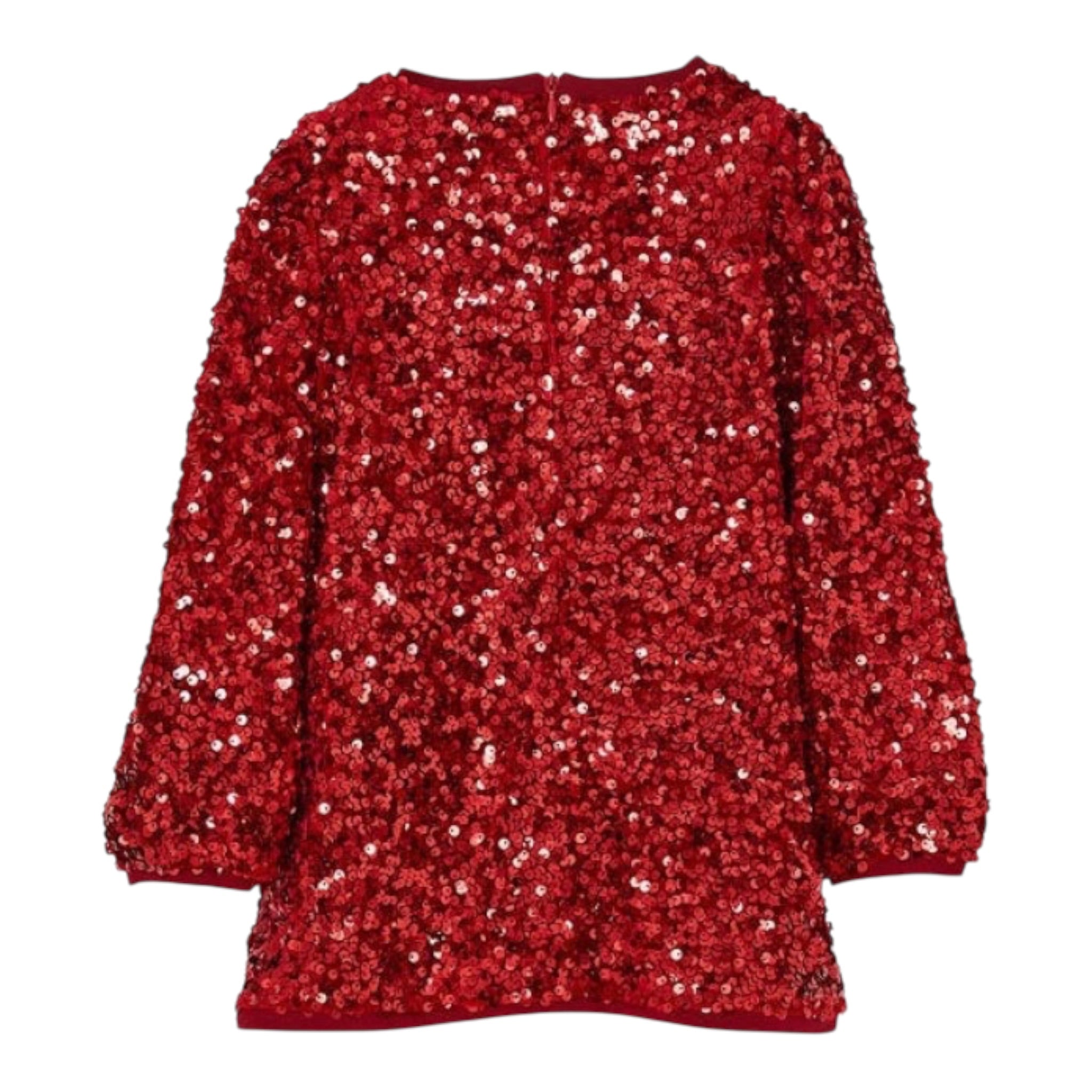 Liu Jo Abito Manica Lunga tinta unita con Paillettes Rosso per Bambina KF5104JX ROSSO LIU JO 