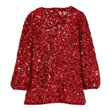 Liu Jo Abito Manica Lunga tinta unita con Paillettes Rosso per Neonata KF5104NXX ROSSO LIU JO 