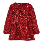 Liu Jo Abito Manica Lunga tinta unita con Paillettes Rosso per Neonata KF5104 ROSSO LIU JO 