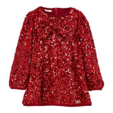Liu Jo Abito Manica Lunga tinta unita con Paillettes Rosso per Neonata KF5104 ROSSO LIU JO 