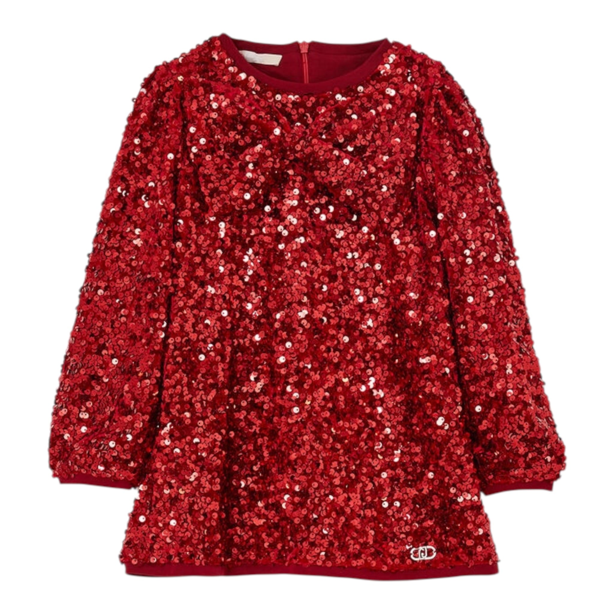 Liu Jo Abito Manica Lunga tinta unita con Paillettes Rosso per Neonata KF5104 ROSSO LIU JO 