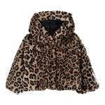 Liu Jo Pelliccia con Cappuccio Fantasia Maculata Beige per Bambina KF5106 BEIGE LIU JO 