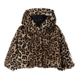 Liu Jo Pelliccia con Cappuccio Fantasia Maculata Beige per Bambina KF5106 BEIGE LIU JO 