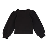 Liu Jo Felpa Chiusa Girocollo tinta unita con Paillettes Nero per Bambina KF5111J NERO LIU JO 