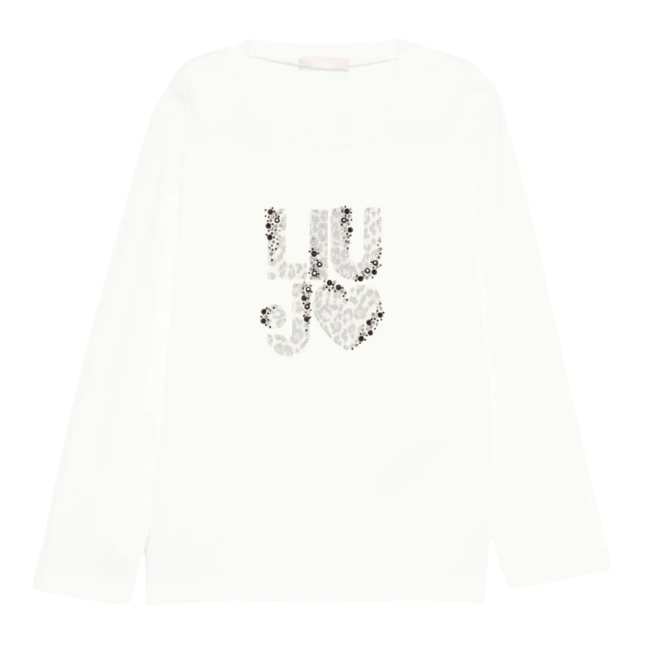 Liu Jo Shirt Girocollo tinta unita con Stampa Logo Bianco per Bambina KF5118 BIANCO LIU JO 