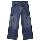Liu Jo Jeans tinta unita Modello Palazzo Blu per Neonata KF5129N BLU LIU JO 