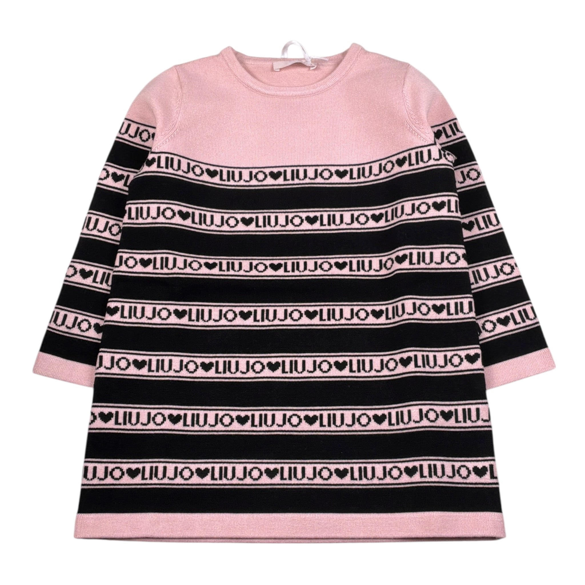 Liu Jo Abito Manica Lunga tinta unita con Logo Rosa per Bambina KF5130XX ROSA LIU JO 