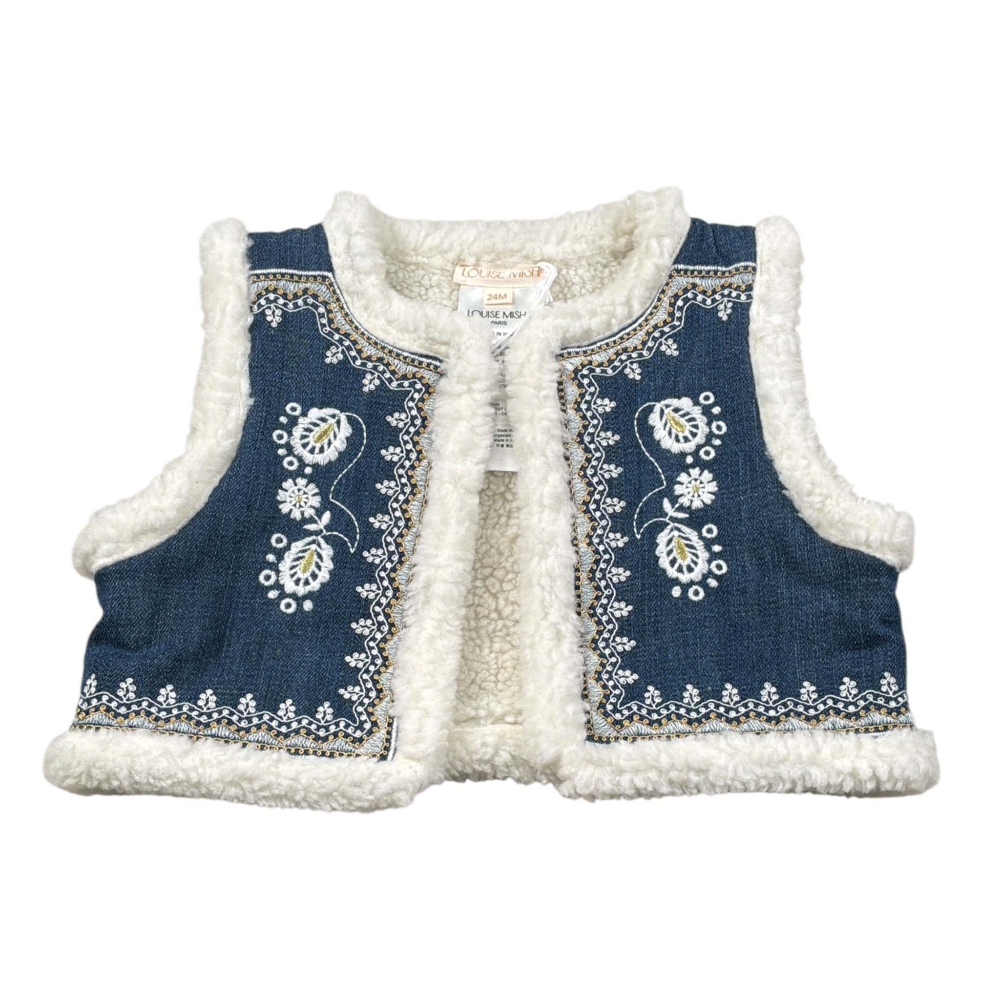 Louis Dieudonne' Giubbino Smanicato con Pelliccia Azzurro per Bambina GRIW25R0181 AZZURRO LOUIS DIEUDONNE' 