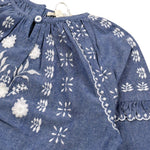 Louise Misha Camicia tinta unita con Ricami Azzurro per Bambina GRIW25B0194 AZZURRO LOUISE MISHA 