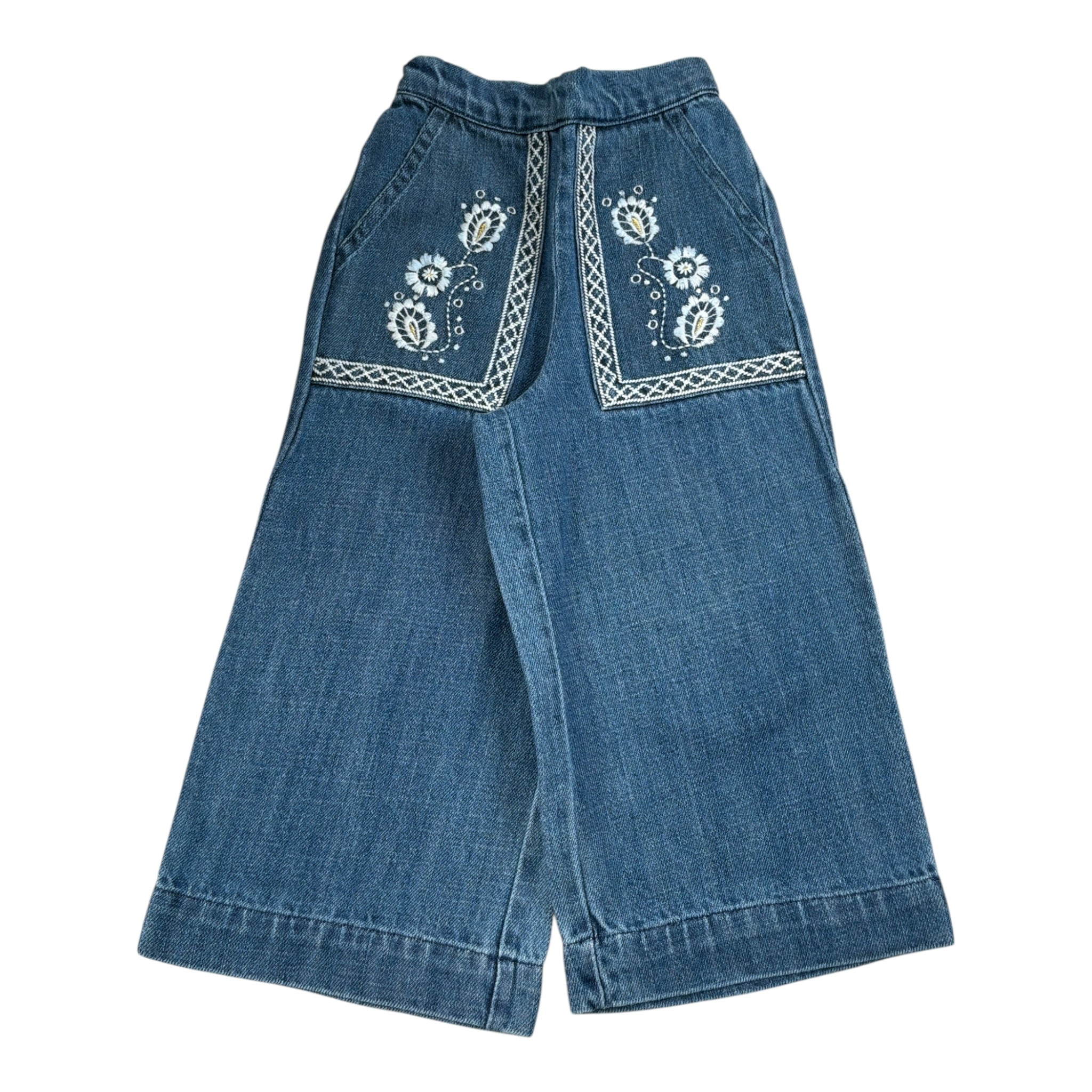 Louise Misha Jeans tinta unita con Ricami Blu per Bambina GRIW25P0177 BLU LOUISE MISHA 
