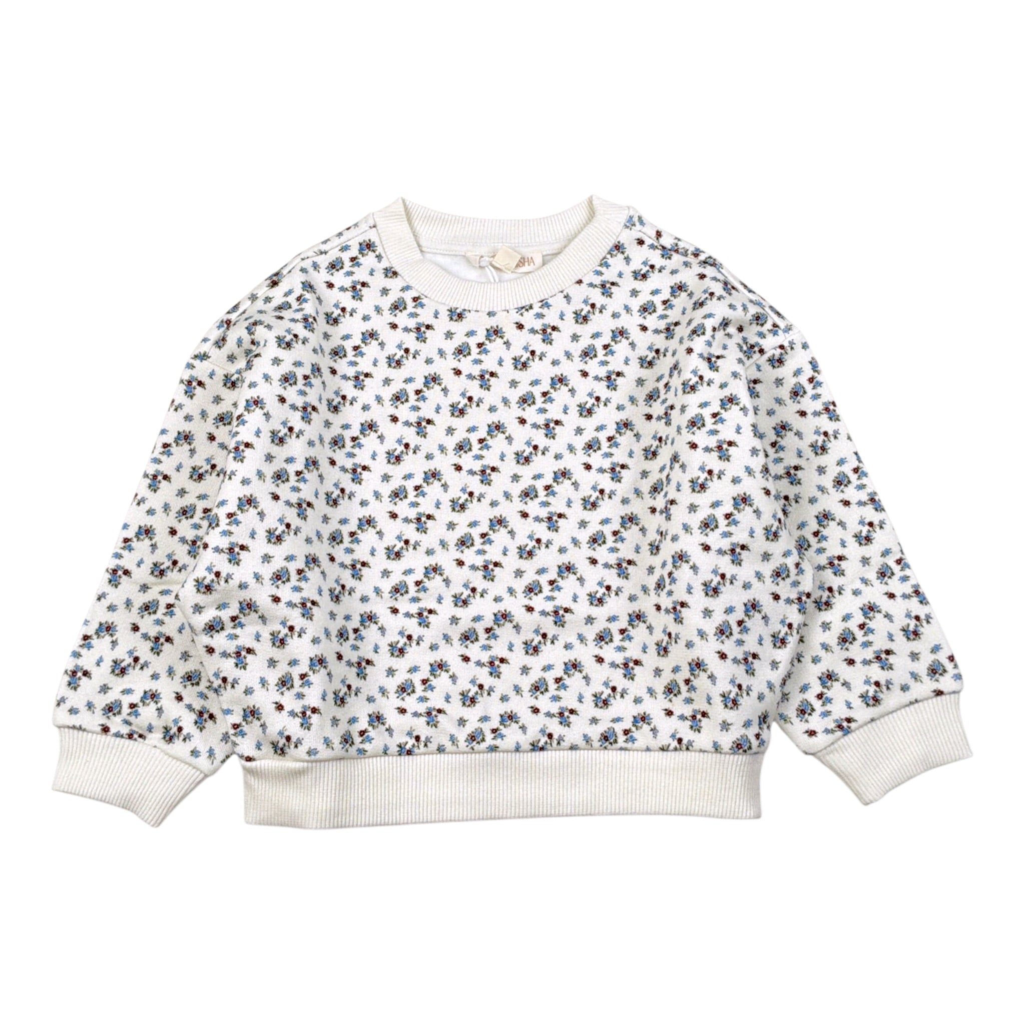 Louise Misha Felpa tinta unita con Stampa Fiori Panna per Bambina GRPW25S0070 PANNA LOUISE MISHA 