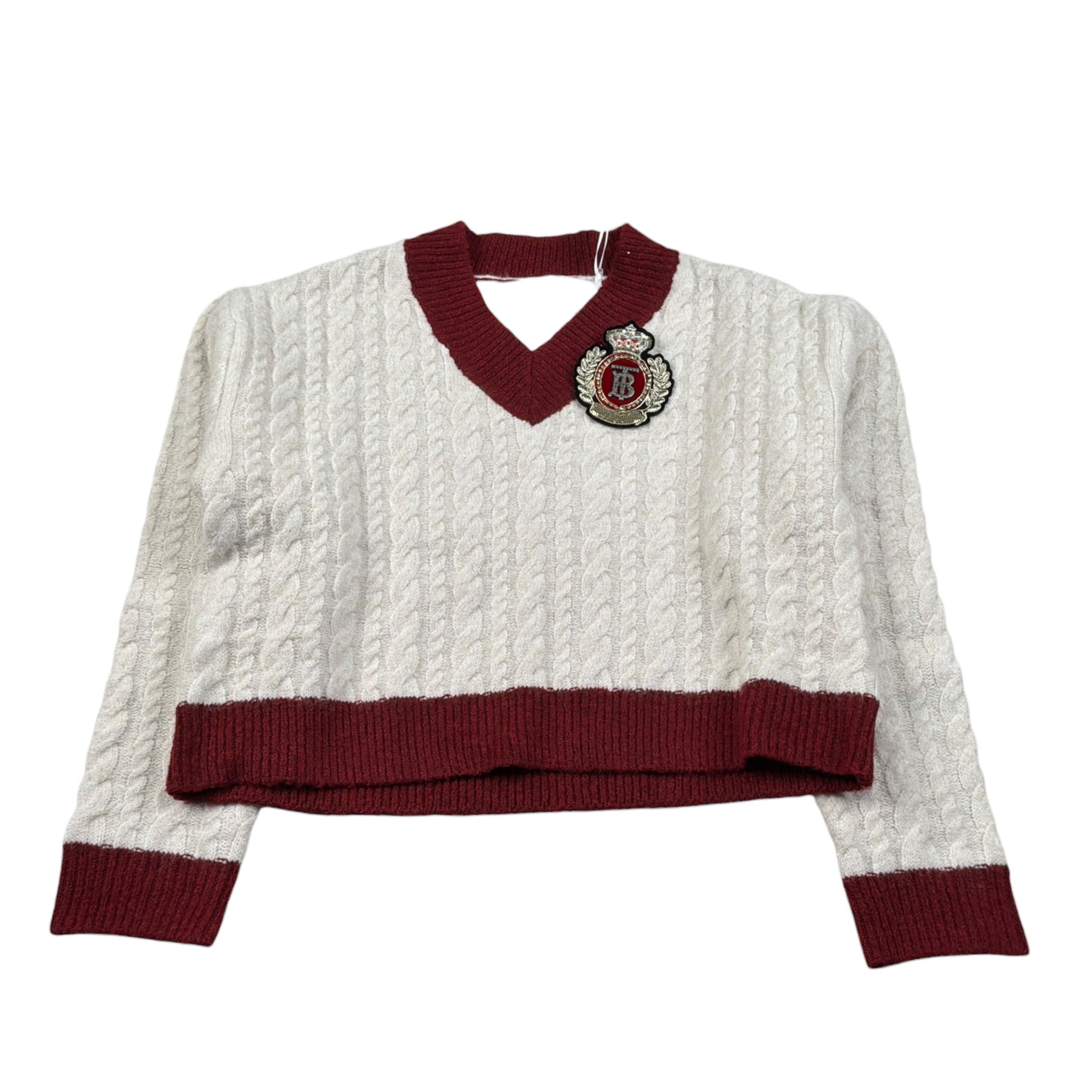 Lu Lu By Miss Grant Maglia Scollo A V tinta unita Panna per Bambina KK4070 PANNA LU LU BY MISS GRANT 