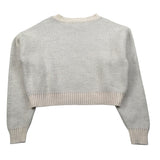 Lu Lu By Miss Grant Maglia Girocollo tinta unita con Ricami Panna per Bambina LL2965 PANNA LU LU BY MISS GRANT 