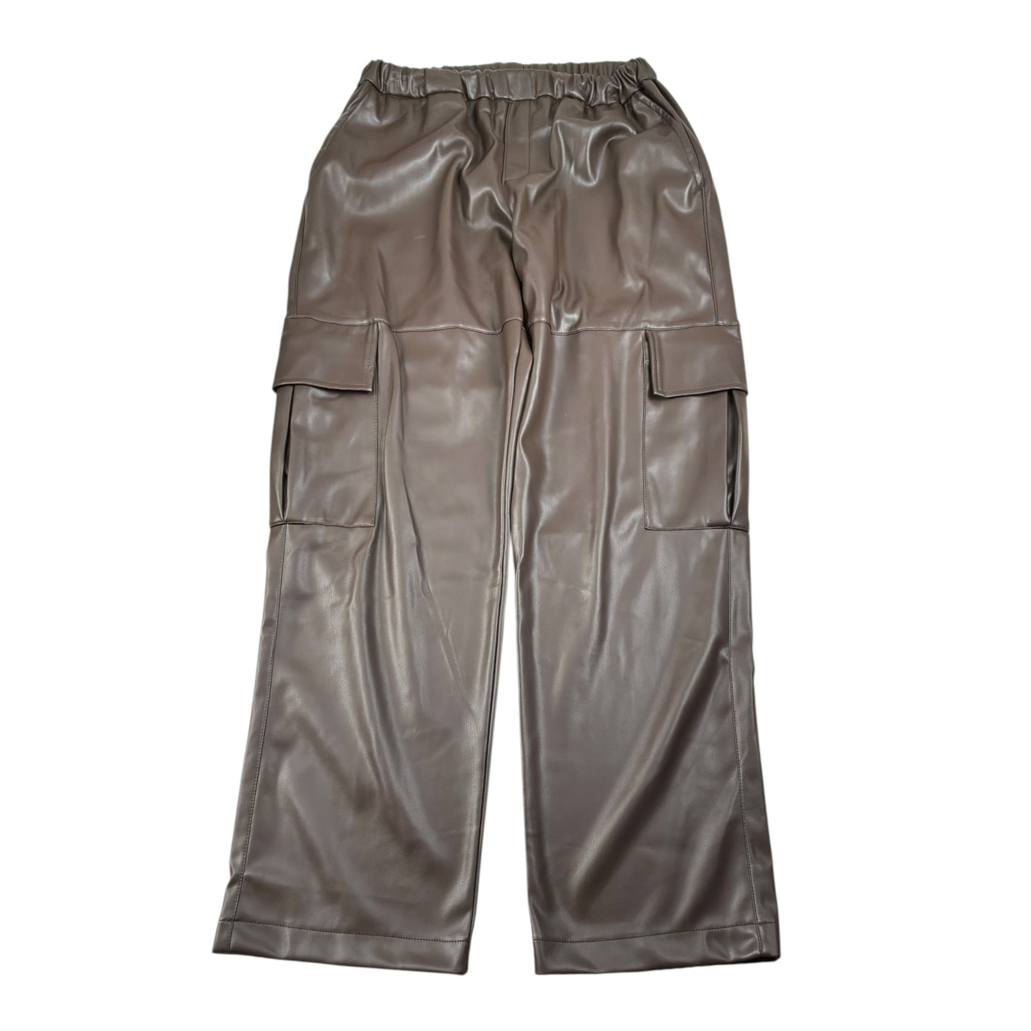 Lu Lu By Miss Grant Pantalone Ecopelle tinta unita con Elastico In Vita Marrone per Bambina LL3721 MARRONE LU LU BY MISS GRANT 