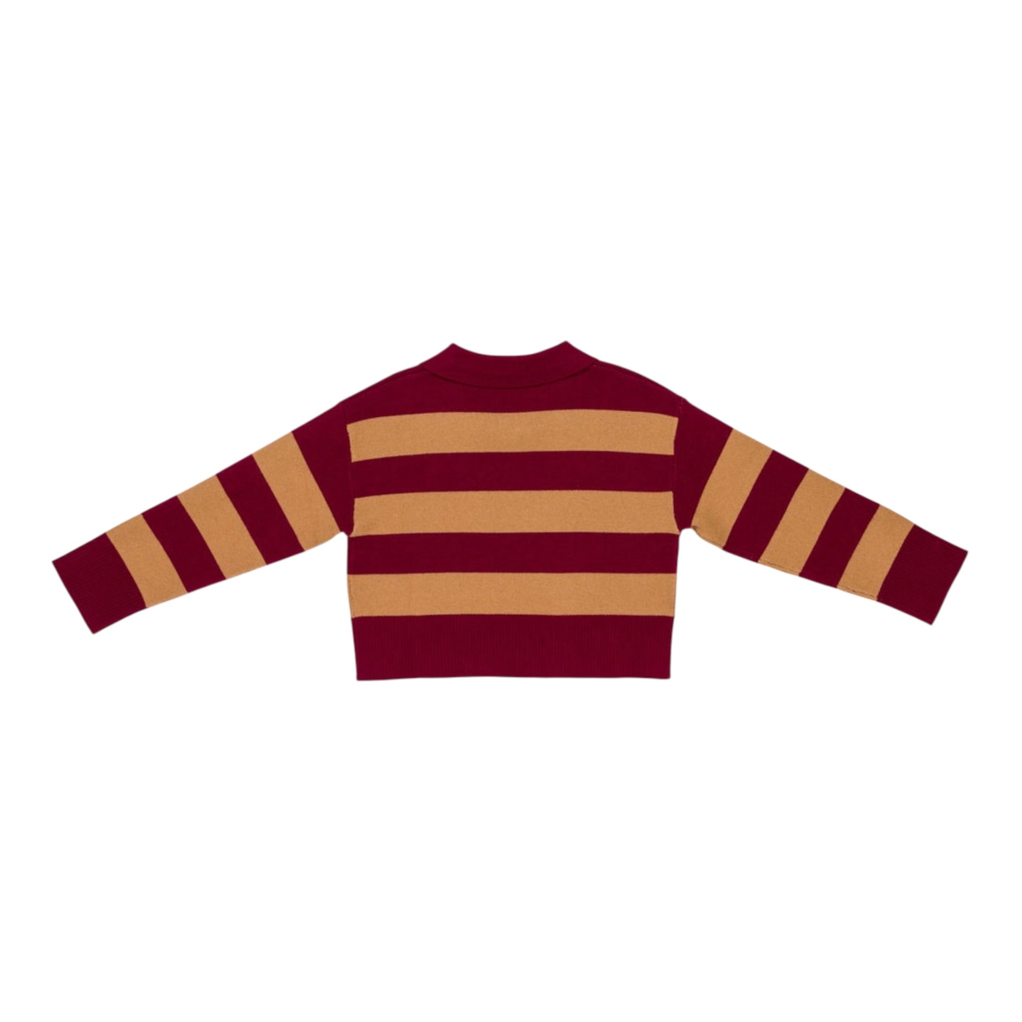 Lu Lu By Miss Grant Maglia Bicolore con Fantasia A Righe Bordeaux per Bambina LL3748 BORDEAUX LU LU BY MISS GRANT 
