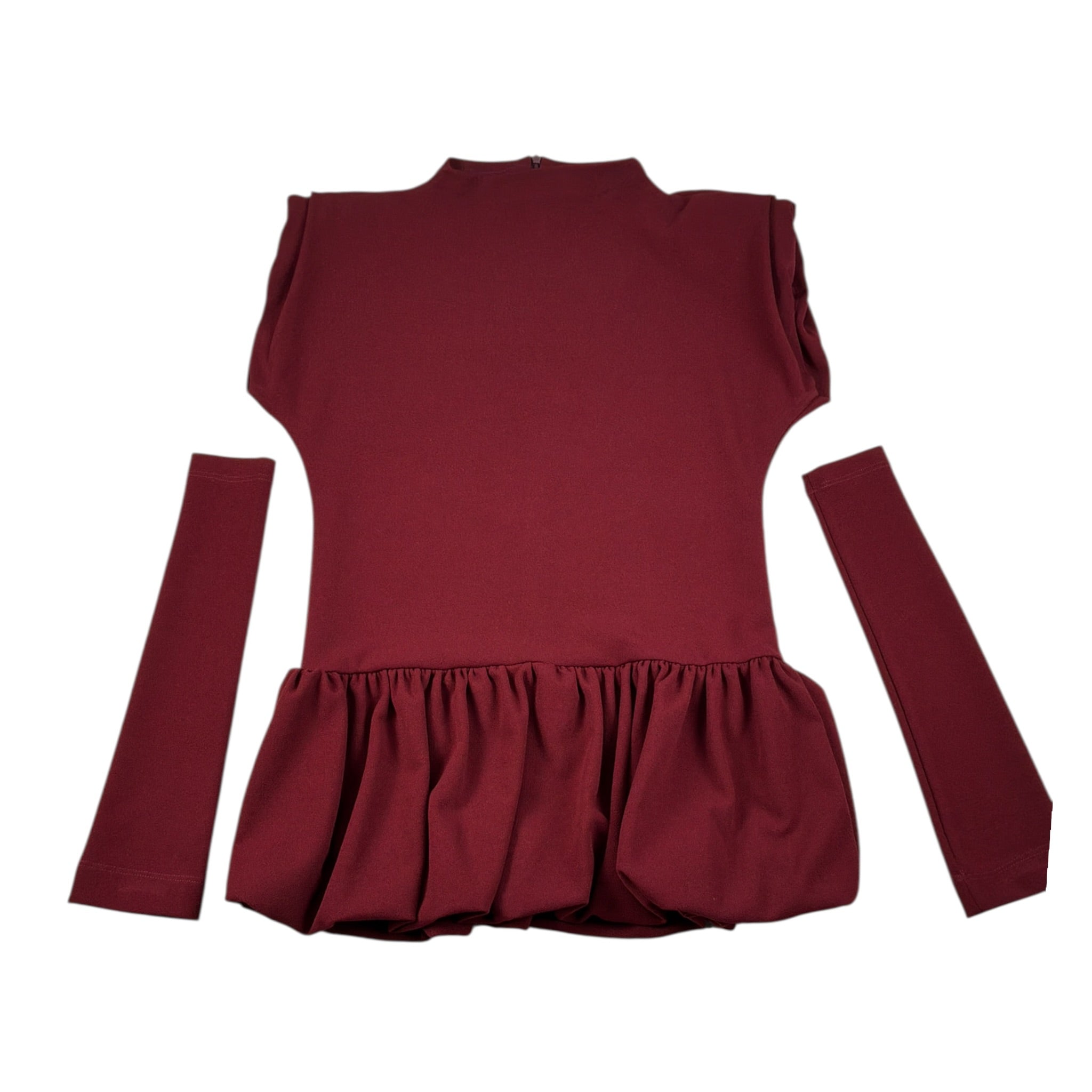 Lu Lu By Miss Grant Abito tinta unita con Manicotti Bordeaux per Bambina LL3994 BORDEAUX LU LU BY MISS GRANT 