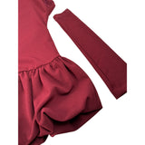 Lu Lu By Miss Grant Abito tinta unita con Manicotti Bordeaux per Bambina LL3994X BORDEAUX LU LU BY MISS GRANT 