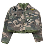 Lu Lu By Miss Grant Giubbino tinta unita con Fantasia Militare Verde per Bambina LL4016X VERDE LU LU BY MISS GRANT 