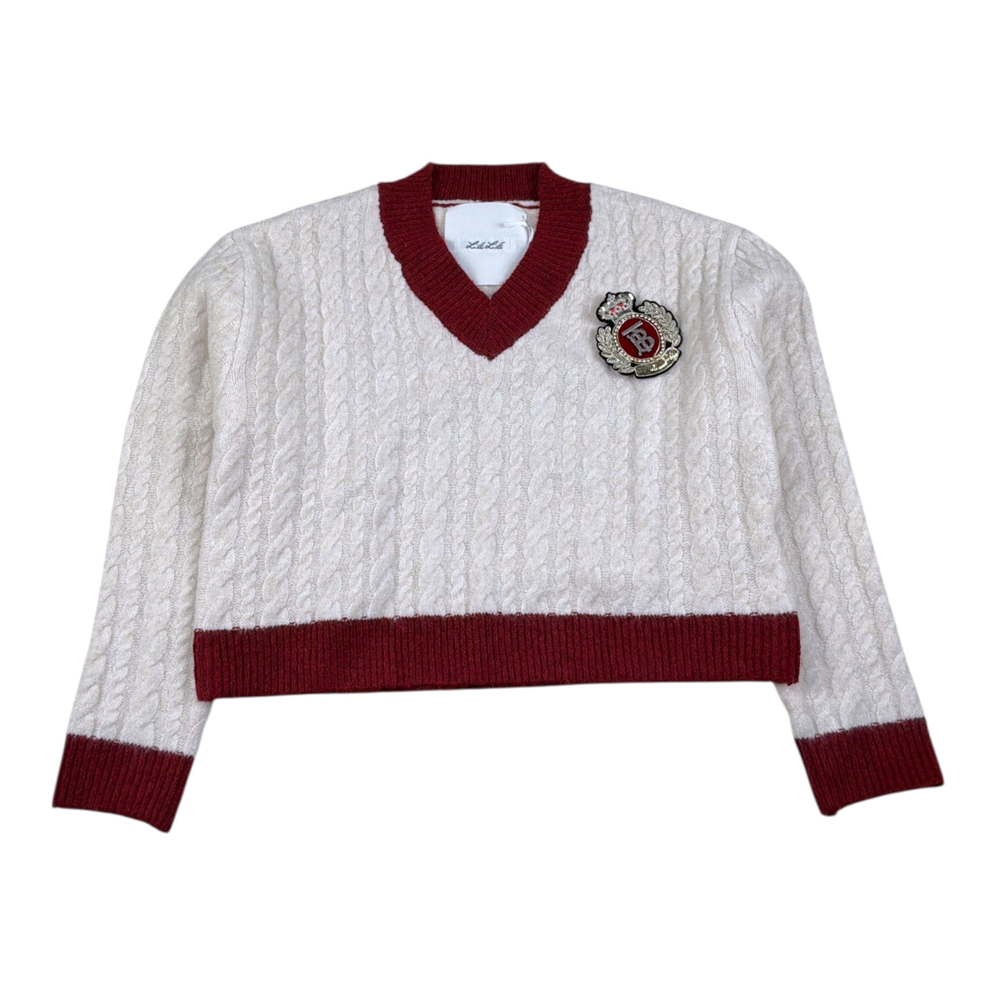 Lu Lu By Miss Grant Maglia tinta unita con Profili In Contrasto Panna per Bambina LL4070 PANNA LU LU BY MISS GRANT 