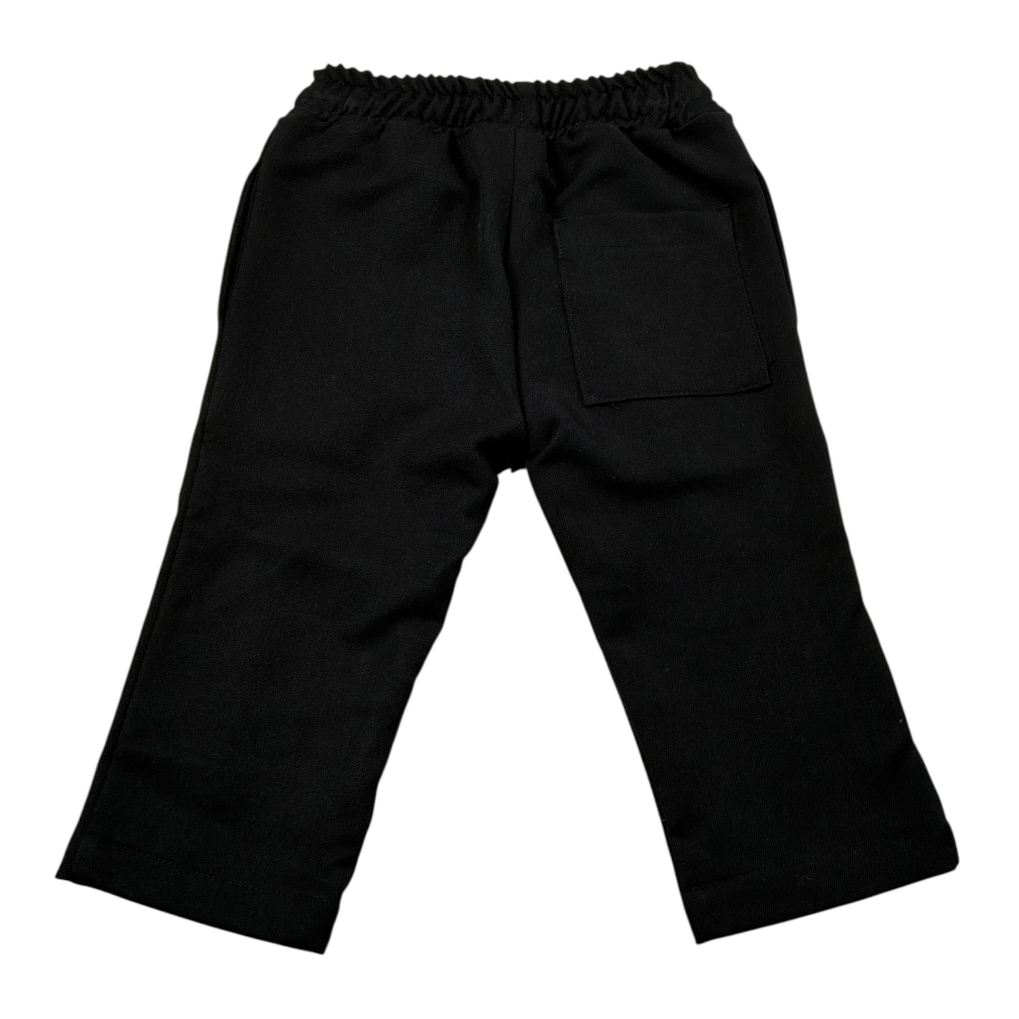 U+È Pantalone tinta unita con Elastico In Vita Nero per Neonato UE0421 NERO U+è 
