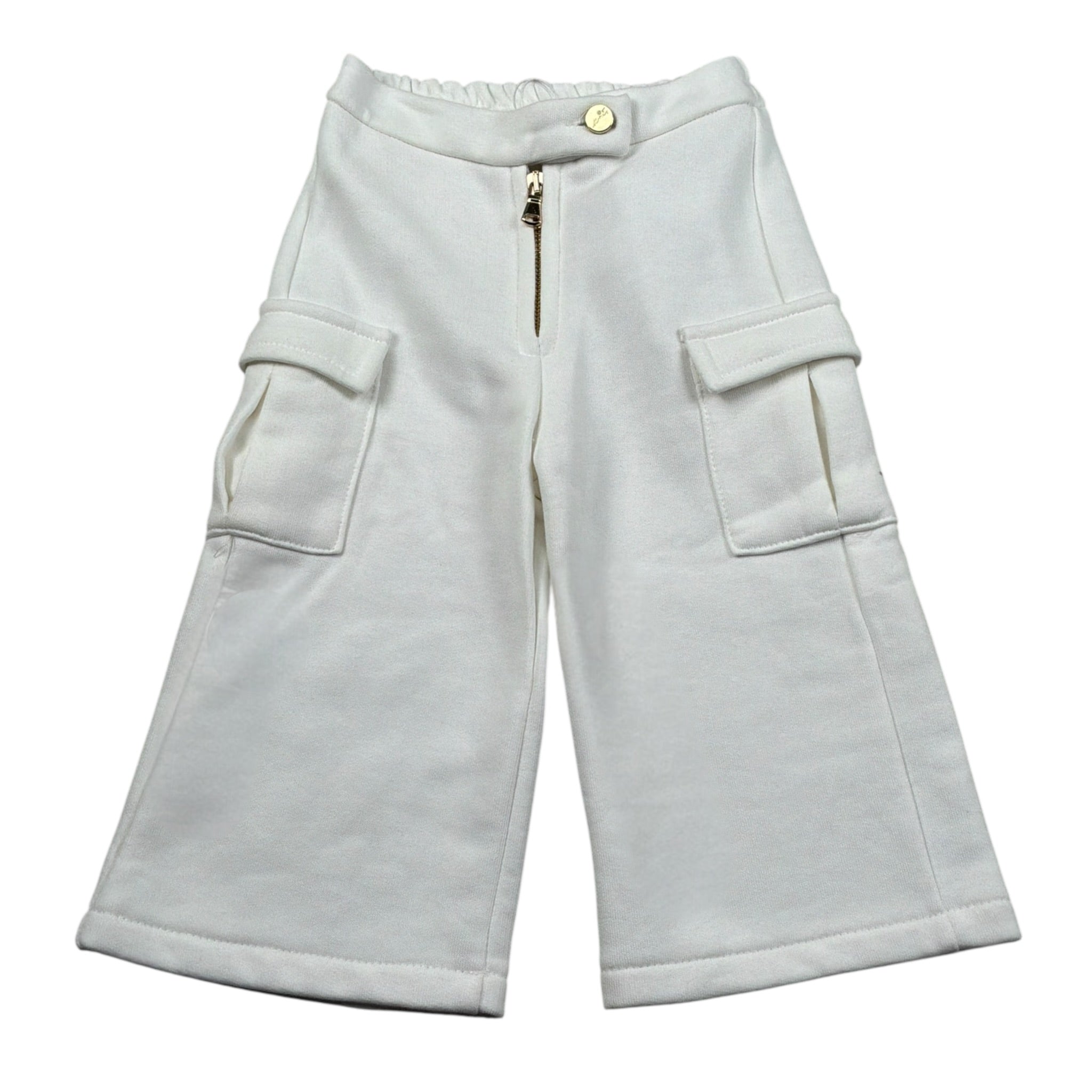 U+È Pantalone tinta unita Modello Palazzo Bianco per Neonata UE1482 BIANCO U+è 