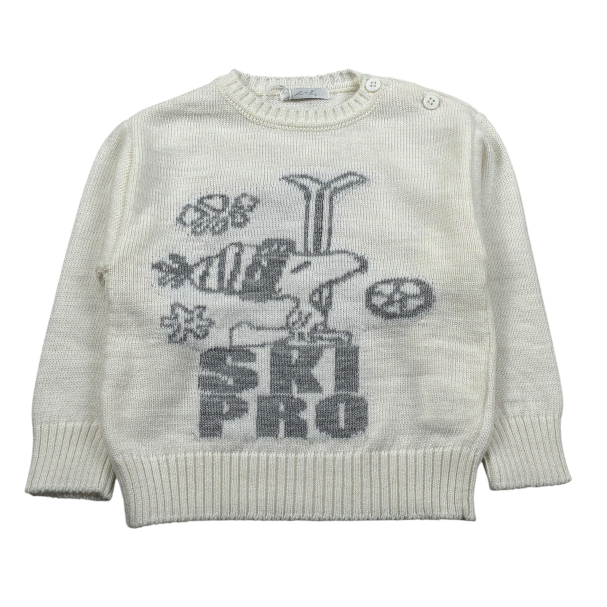 U+È Maglia Girocollo tinta unita con Ricami Panna per Neonato UEM0395G PANNA U+è 