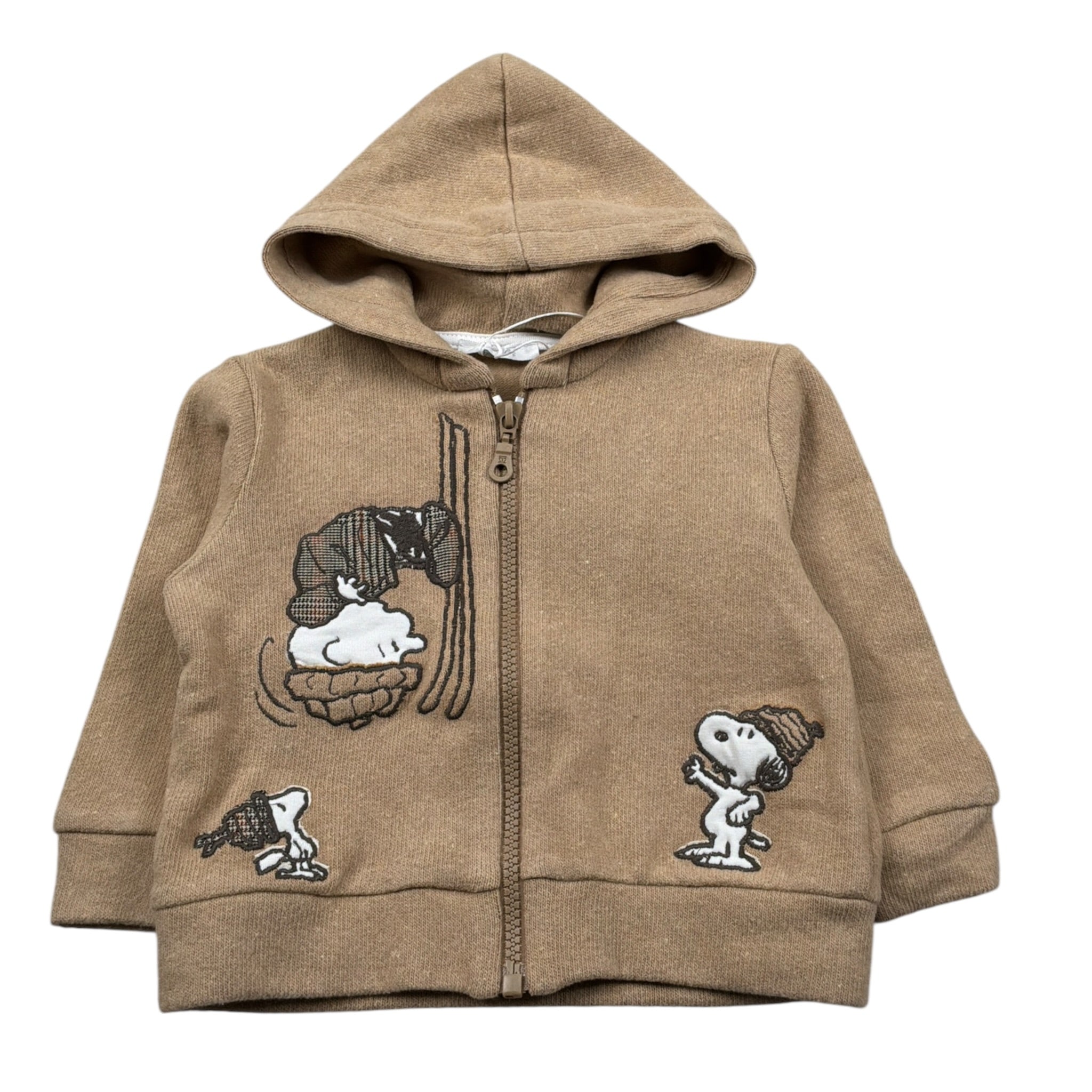 U+È Felpa con Zip E Cappuccio tinta unita Beige per Neonato UEM0425N BEIGE U+è 
