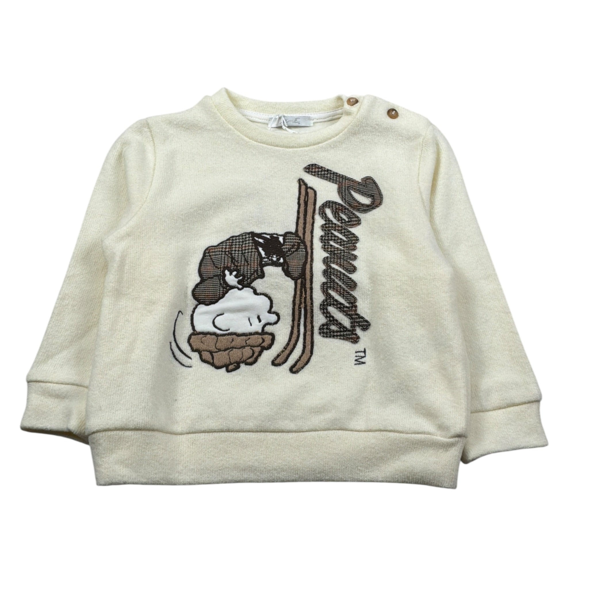 U+È Maglia tinta unita Girocollo con Stampe Panna per Neonato UEM0426 PANNA U+è 