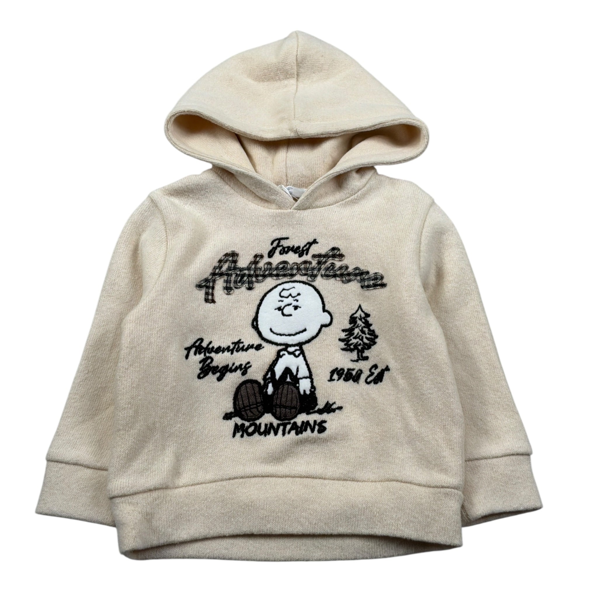 U+È Felpa In Maglia tinta unita con Stampa Beige per Neonato UEM0434 BEIGE U+è 