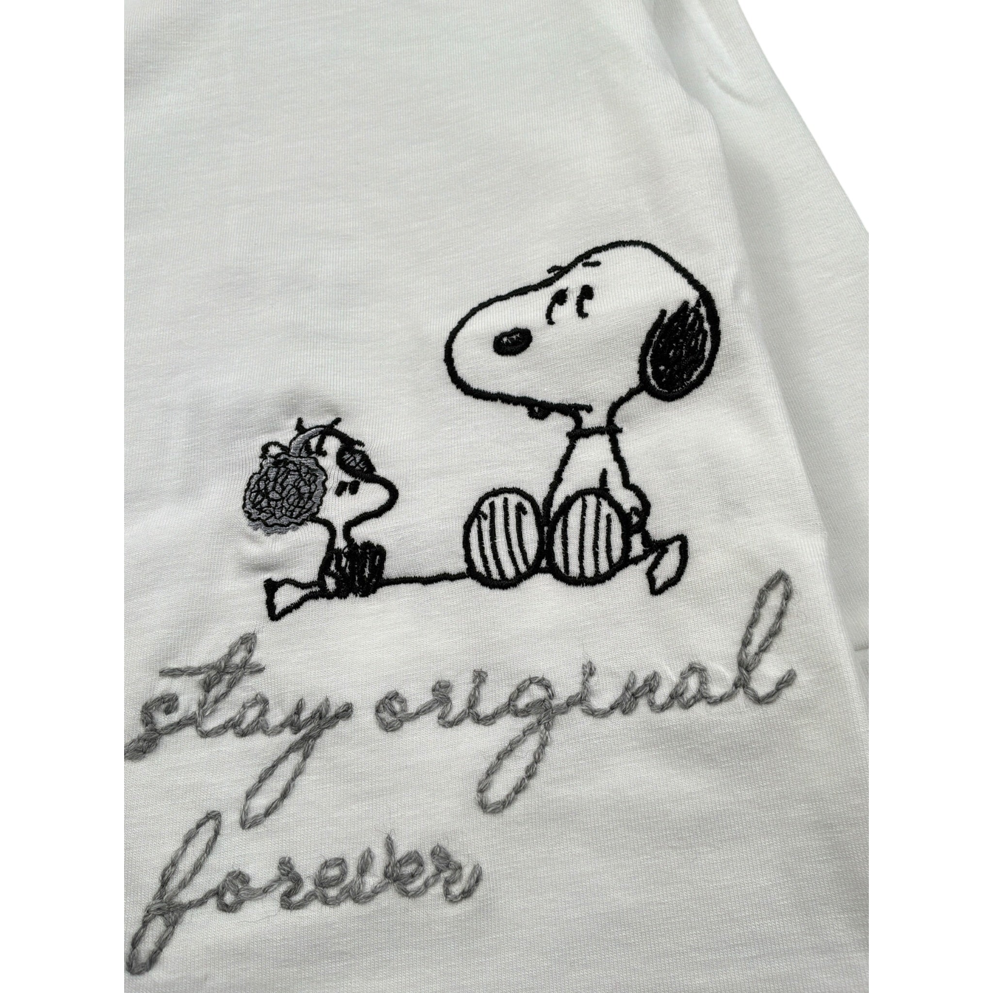 U+È Shirt Girocollo tinta unita con Ricami Panna per Neonato UEM0465 PANNA U+è 