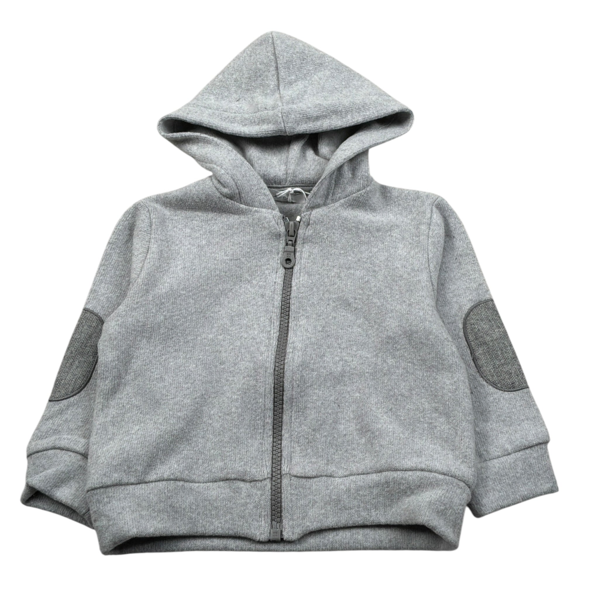 U+È Felpa con Zip E Cappuccio tinta unita Grigio per Neonato UEM0471 GRIGIO U+è 